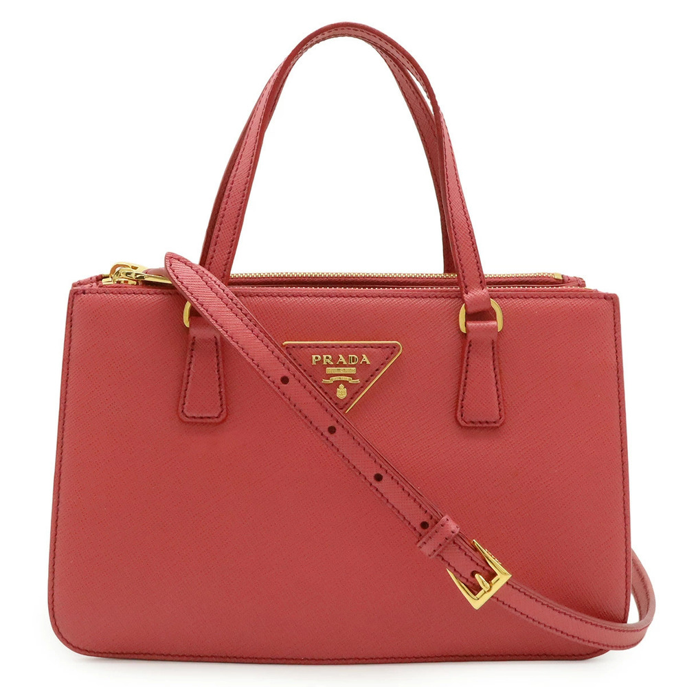 Prada Galleria Triangle 2way Crossbody Saffiano Leather Pink
